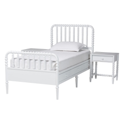 Baxton Studio Lucera 3-Piece Bedroom Set, Twin, White